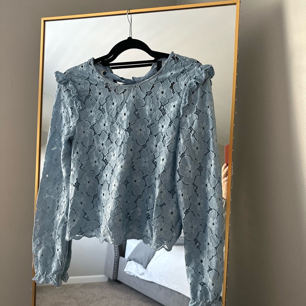Blue Lace Cute Blouse H&M